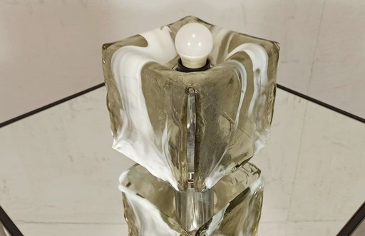 Vintage Murano glazen kubus tafellamp