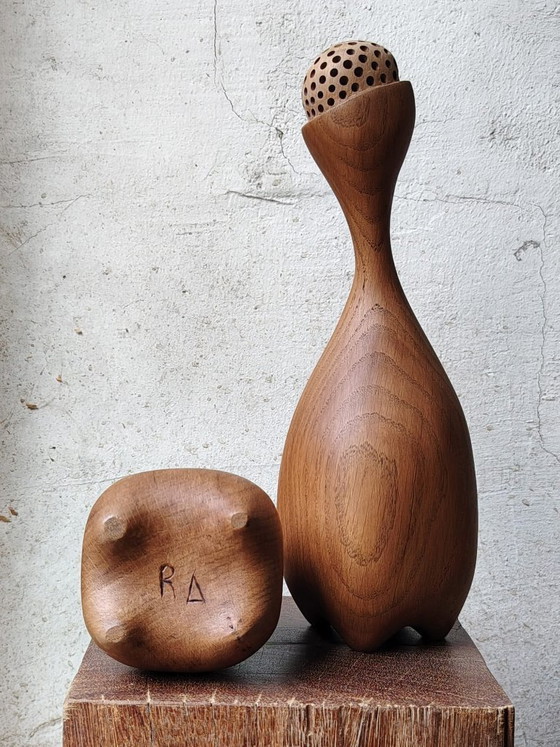 Oggetti decorativi in legno, due pezzi, retroDom, Marrone, Organic Modern (foto 7 di 9)