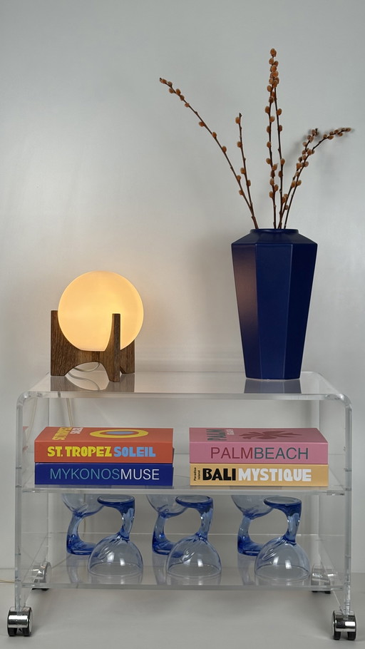 Transparant acryl plexiglas bar cart - audio meubel chroom