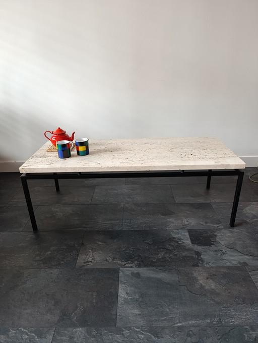 70s Pastoe Travertin Salon table 120Cm X 50Cm
