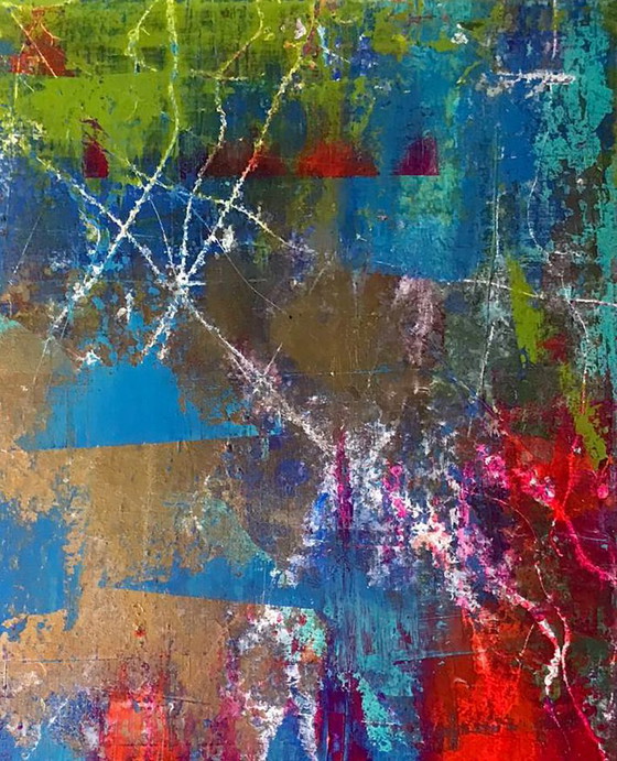 Original Acrylic Painting Abstract Expressionism Start – Paintings & Drawings, Canvas (photo 5 of 7)