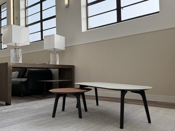 Image 1 of Leolux Rolan coffee table set walnut/ceramic