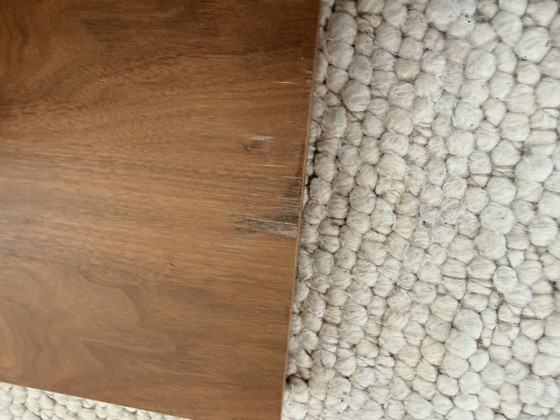 Image 1 of Moderne design salontafel noten met glasplaat 