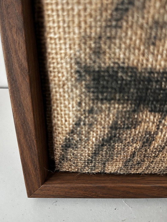 Handmade artwork on jute with walnut-colored frame – Paintings & Drawings, Other (photo 4 of 5)