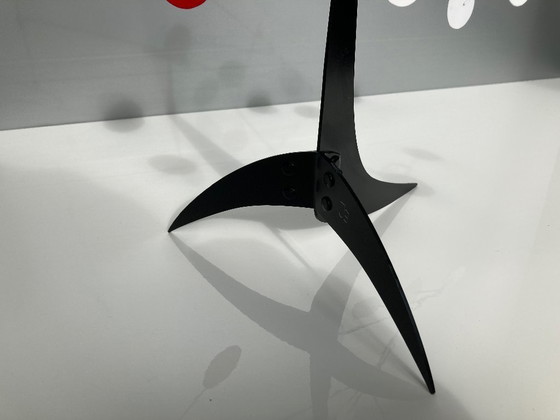 Image 1 of Red Flag and 12 White Discs Mobile Sculpture