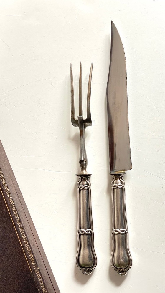 Image 1 of COUVERTS à Viande Argent et Métal argenté PARIS France