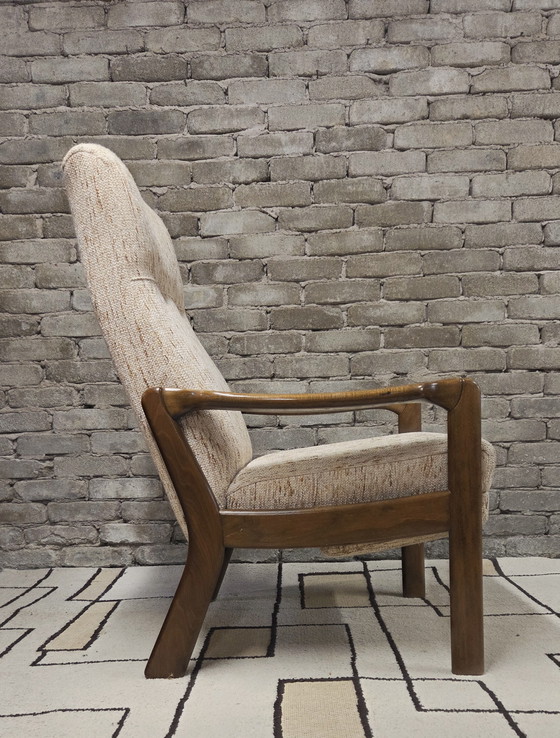 Image 1 of Vintage Scandinavische relaxfauteuil van gebogen hout – jaren 60/70