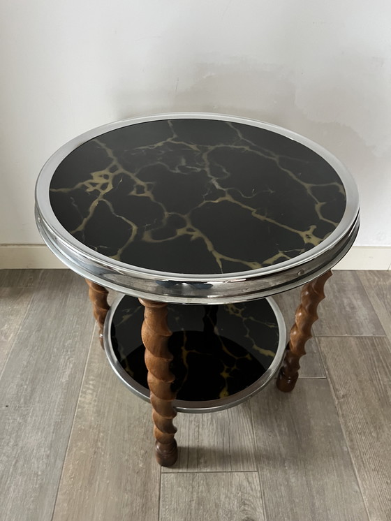 Image 1 of Pratique Art Déco Bijzettafel avec schildpad Shell Accenten