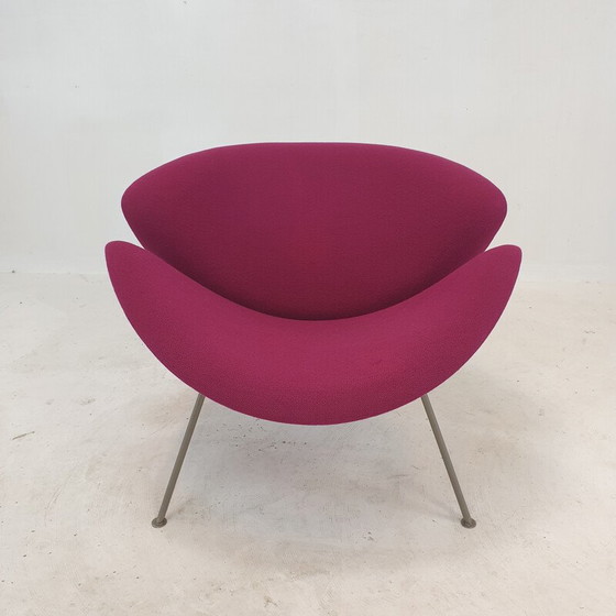 Image 1 of Vintage Orange Slice fauteuil in nikkel en fuchsia wol van Pierre Paulin voor Artifort, 1960