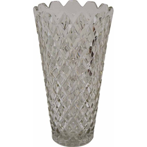 Vaso in vetro di metà secolo di Glasswork Novy Bor, Cecoslovacchia, anni '60
