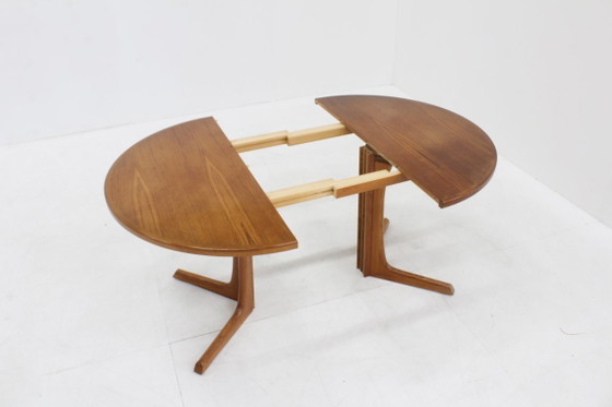 Vintage Danish Round Extendable Dining Table Teak Wood 1960s Gudme (photo 7 of 9)