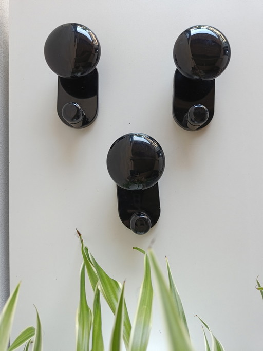 Set of 3 C. Bartoli Wall Hooks for Con&Con, Model 302/303, Made in Italy