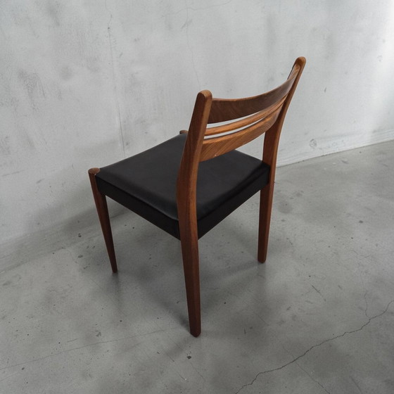Image 1 of Set van 6 teakhouten eetkamerstoelen uit het midden van de 20e eeuw, model Habeo, Deens design uit de jaren 60.