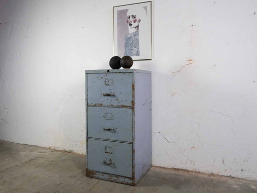 Vintage Metal File Cabinet Dresser Industrial 