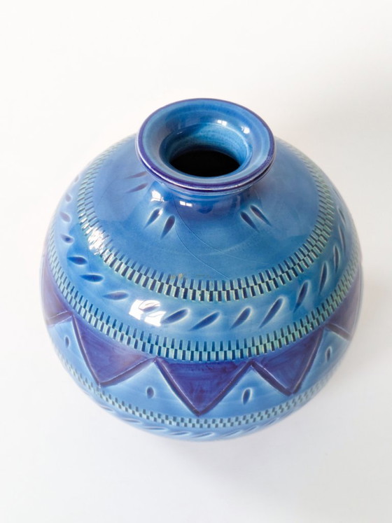 Vintage Italian Ceramic Vase, Rimini Blu Style, 1980s – Sardartis Castelsardo (photo 3 of 11)