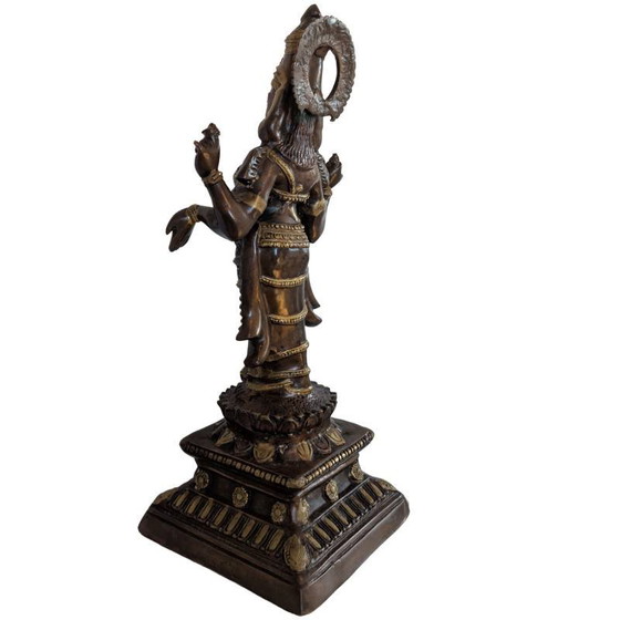 Estatua de Bronce Lakshmi – Diosa India del Sur de la Prosperidad sobre Base de Loto | 1stbuddha – Esculturas (photo 4 of 10)
