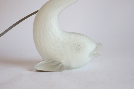 Image 1 of Visvormige Murano glazen tafellamp, Italië 1950