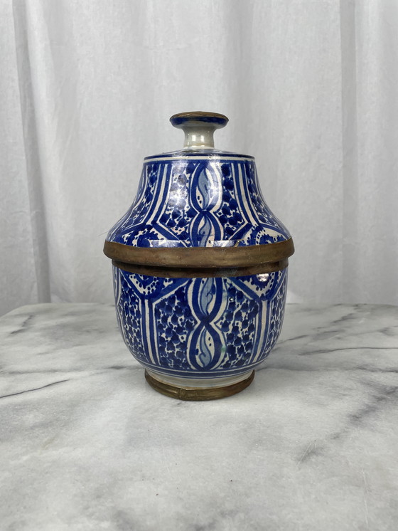 Image 1 of Set of Moroccan jobbanas ceramic jars from Fez