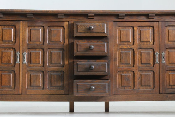 Vintage Brutalist Sideboard 1970s – Wood (photo 4 of 10)