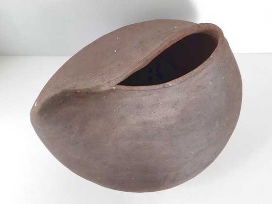 Image 1 of XXL VINTAGE TERRACOTTA CERAMIC VASE DLG ELISABETH JOULIA YVES MOHY LA BORNE