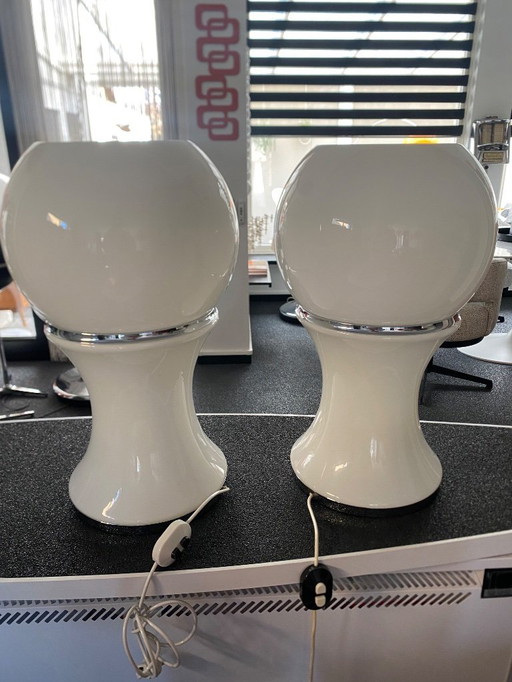 2 pieces design lamps from Mongolfiera lamp by Fontana Arte