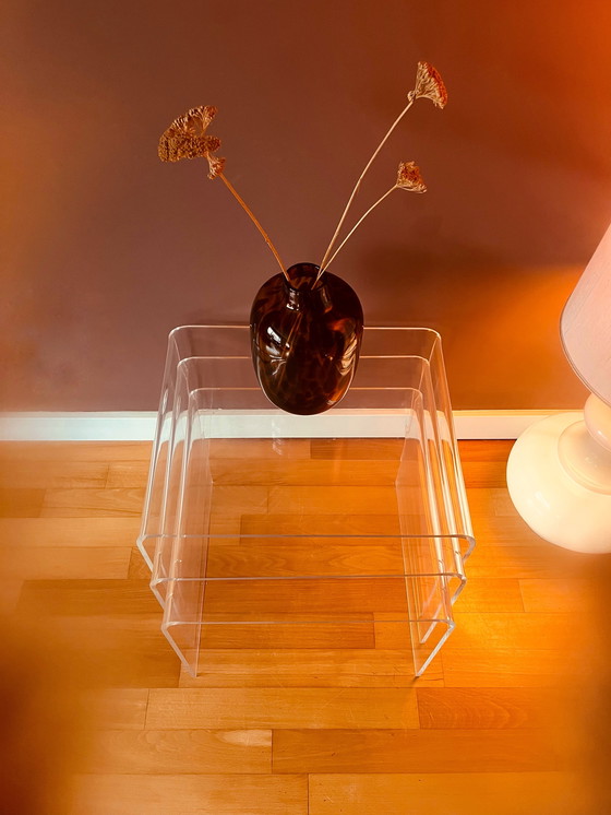 Image 1 of Set of Plexiglass Side Tables