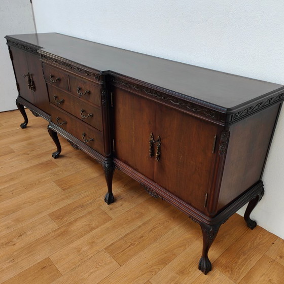 Image 1 of Vintage Chippendale dressoir buffetkast ladekast wandkast