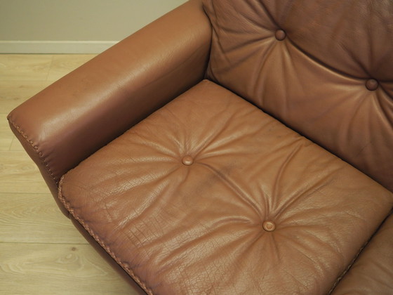 Image 1 of Canapé en cuir marron, Design danois, années 1960, Manufacture : AS Vejen Polstermøbelfabrik