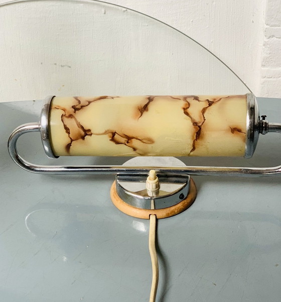 Image 1 of Art deco wandlamp gemarmerd glas van 1920 - 1930