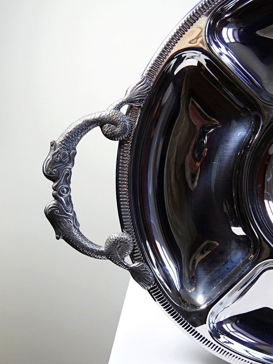 Image 1 of Large Jean Couzon hors d'oeuvre tray in 18/10 stainless steel, 5 compartments