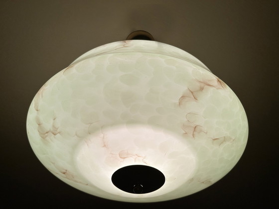 Image 1 of Art Deco Green Glass Pendant Lamp