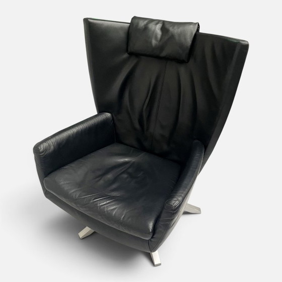 Poltrona girevole Maua in pelle nera, modello Design On Stock – Sedie girevoli, Metal, Leather (photo 6 of 16)