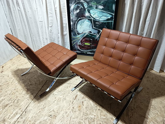 Image 1 of Sillones KNOLL Studio Barcelona (NUEVA Serie 2026) en piel natural (color coñac)