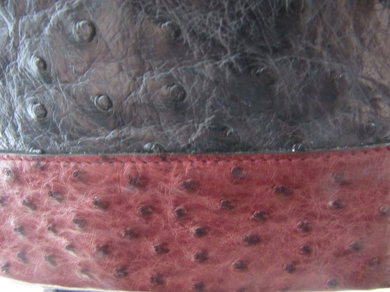 Image 1 of Guy Laroche Paris schoudertas, crossover tas, emmermodel, struisvogel leer, vintage