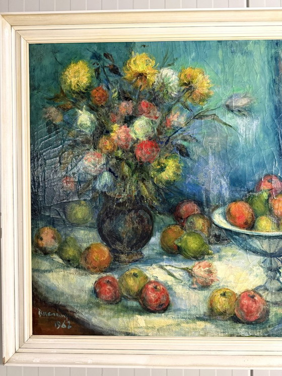 Gran cuadro de naturaleza muerta a color de 1962. – Pinturas y dibujos, Canvas, Wood (photo 10 of 16)