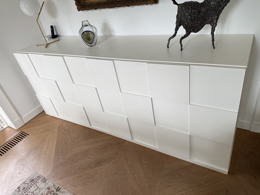 Weißer Designer-Schrank mit Schubladen und Einlegeböden - 226 cm - viel Stauraum