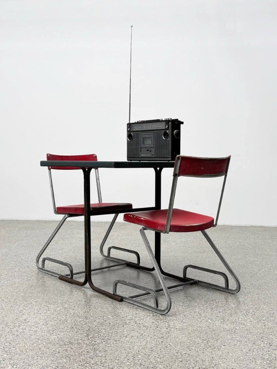 Image 1 of Set aus 2 Stühlen mit Tisch von Cindy Crawford Steiger für Embru, 1930er Jahre