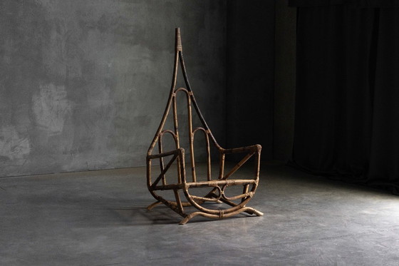 Image 1 of Sculpturale bamboe lounge stoelen, Italië, 1960