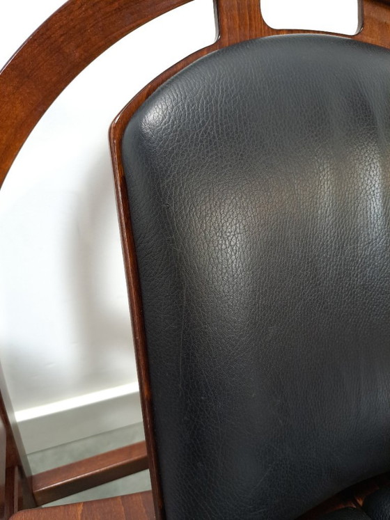 Image 1 of Ensemble de fauteuils en cuir noir Argos, Baumann France