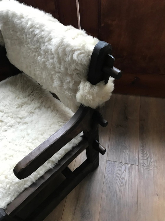 Mid Century Armchairs in Lambs Wool, Set of 2 by Szedleczky, Brown, Mid Century Modern (photo 6 of 10)