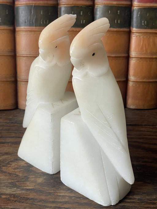 Sujetalibros de alabastro art déco