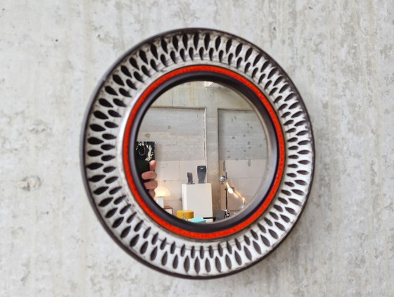 Image 1 of Specchio da parete vintage in ceramica scandinava, anni '70