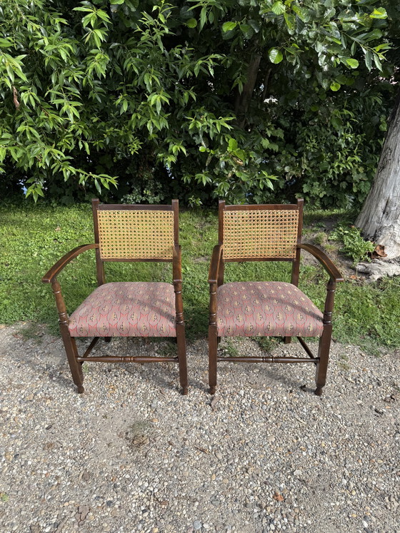 Image 1 of Antieke  mahonie en eiken stoelen –  deels Reprodux