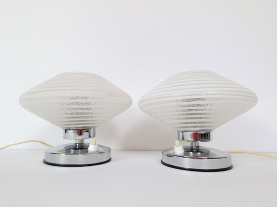 Image 1 of Lot de 2 veilleuses vintage / Lampes de chevet / Lampes de nuit / Lampes rétro / Lampes Artdeco / Fabriquées en Yougoslavie
