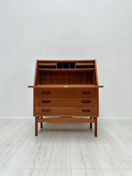 Secrétaire Vintage Danois Design Teck des Années 1960 par Dyrlund, Bureaux, Bois, Marron (photo 2 sur 13)