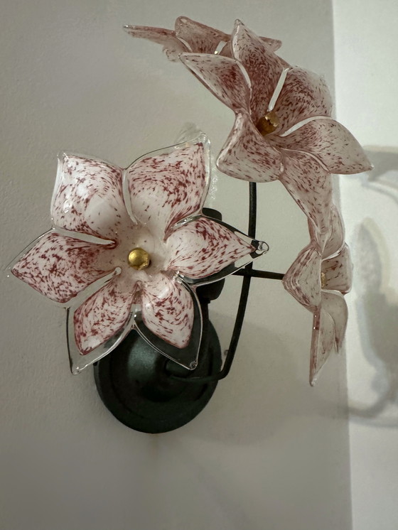 Image 1 of Applique floreali in vetro di Murano degli anni '70