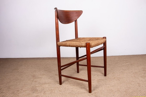 Image 1 of 6 sedie danesi in teak e alghe, modello 316 di Peter Hvidt e Orla Molgaard-Nielsen per Soborg Mobelfabrik.