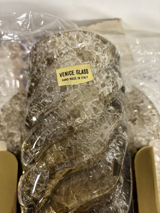 Image 1 of ¡Nuevo en caja! Juego de 2 lámparas de pared Kaiser Leuchten (modelo 11-1560-2111), cristal de Murano texturizado.