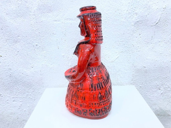 Image 1 of Ceramic figurine woman with basket Bodo Mans Bay ceramics 60s 70s