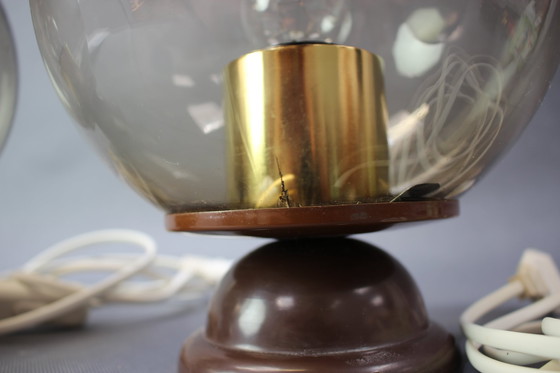 Image 1 of Ensemble de 2 lampes de table en plastique, Tchécoslovaquie, années 1970